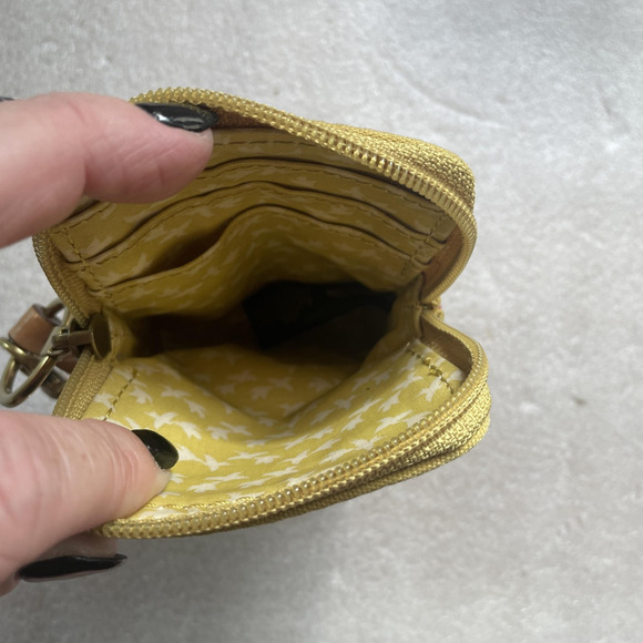 Fossil Wristlet Wallet Women Multicolor Tree Bird Print Coated Zip Case Pocket - Picture 5 of 8